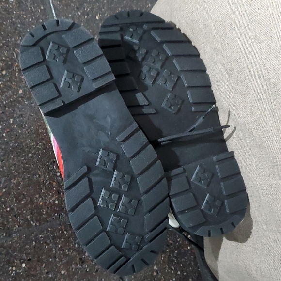 WOMENS WATERCOLOR COMBAT BOOTS ART COLORFUL PRINT SIZE 9 Eclectic Art Deco Maxim - Picture 10 of 10